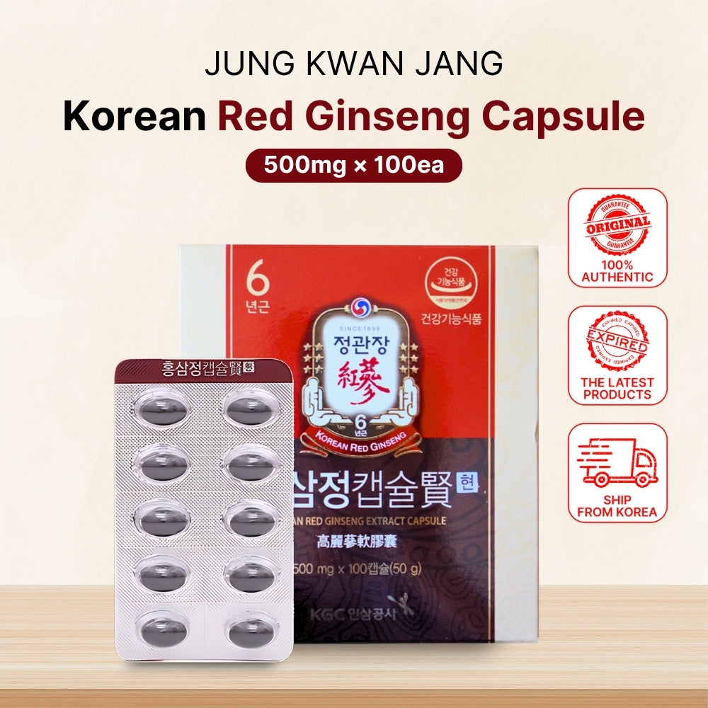 Cheong Kwan Jang Korean Red Ginseng 100 Capsules (500mg) / 6 Years Extract