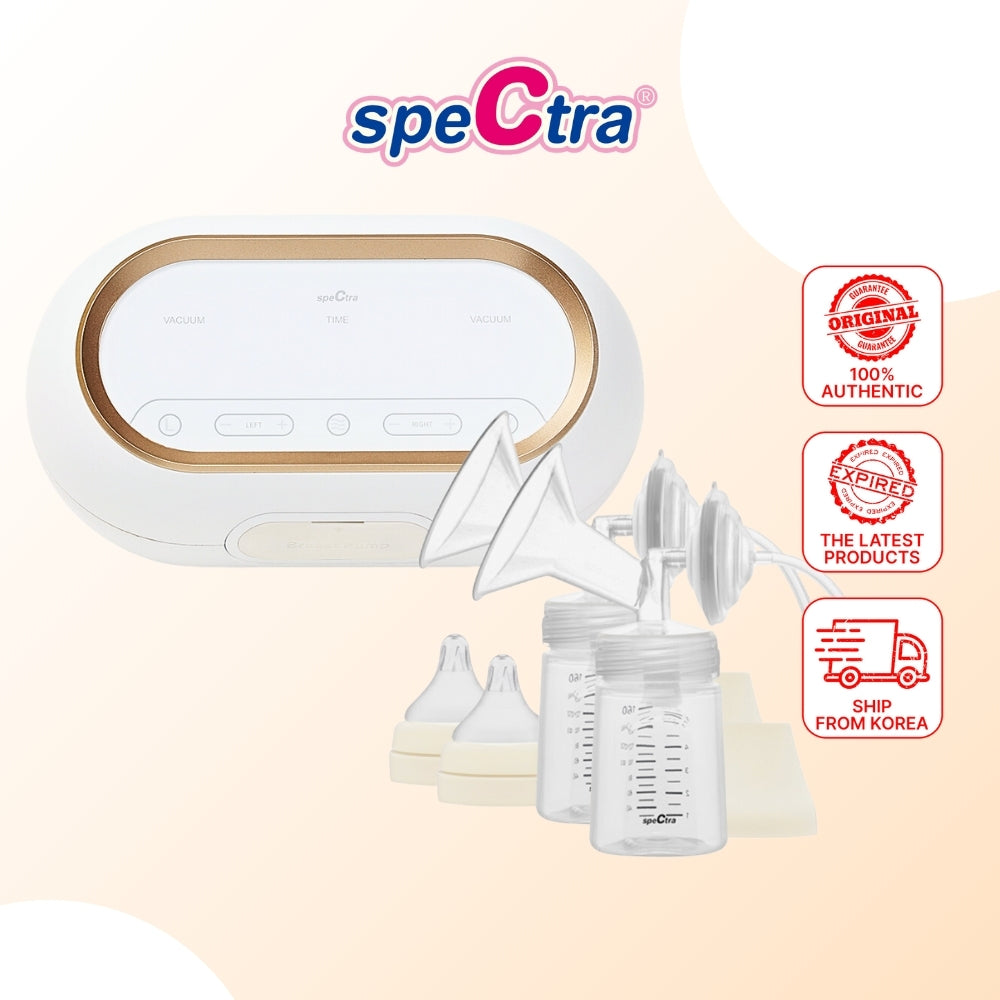 Spectra Dual Compact Electric Breast Pump | Hospital Grade for Dual Breastfeeding(2 bottle set)