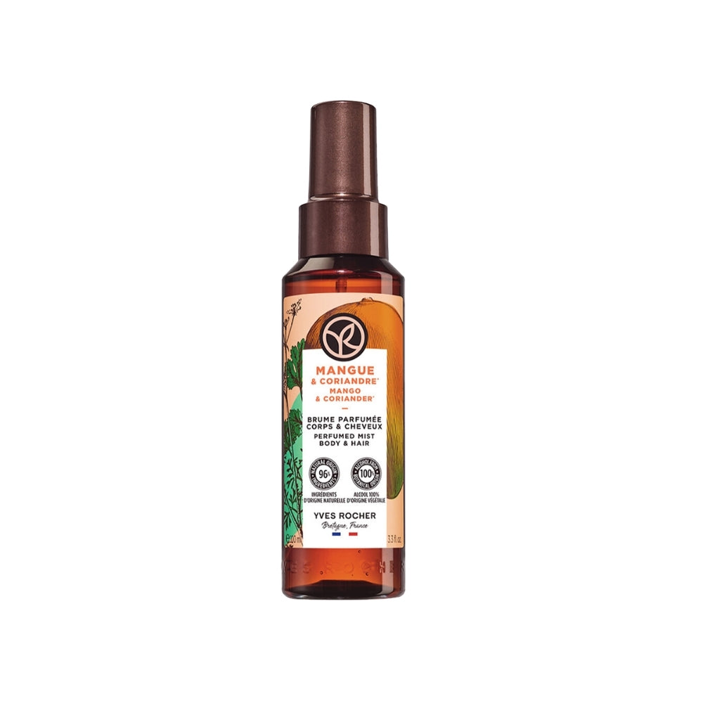 Yves Rocher Mango Coriander Hair Mist 100ml | Fragrant Hair Care Spray