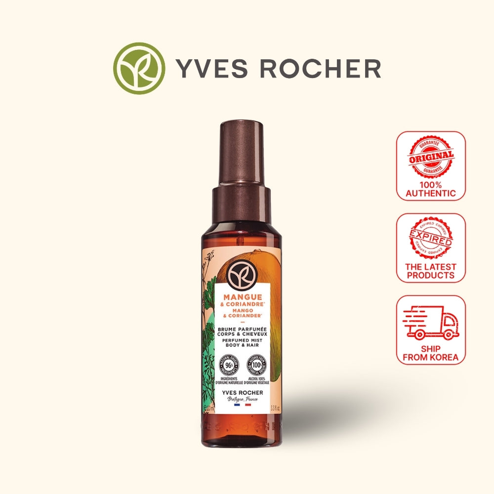 Yves Rocher Mango Coriander Hair Mist 100ml | Fragrant Hair Care Spray