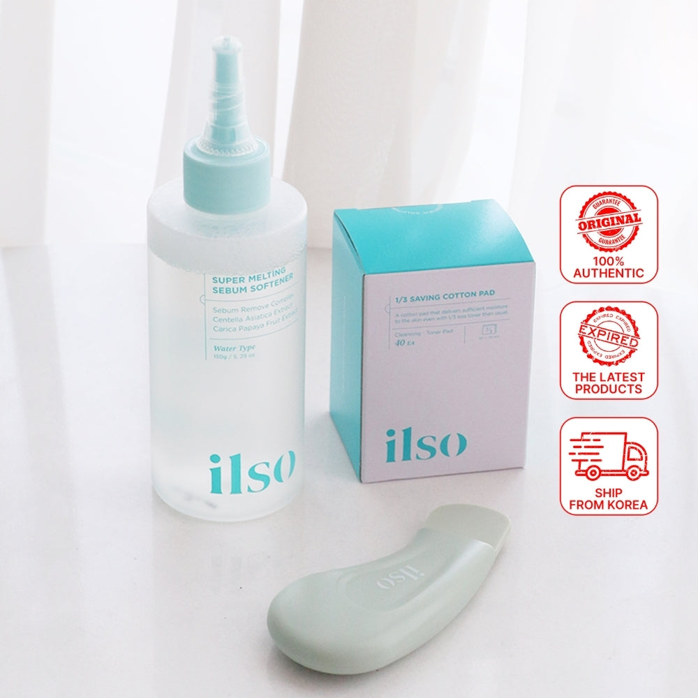 [Gentle Exfoliation Kit] ilso Serum Softener + Deep Clean Tool + Cotton – Smooth Skin Essentials