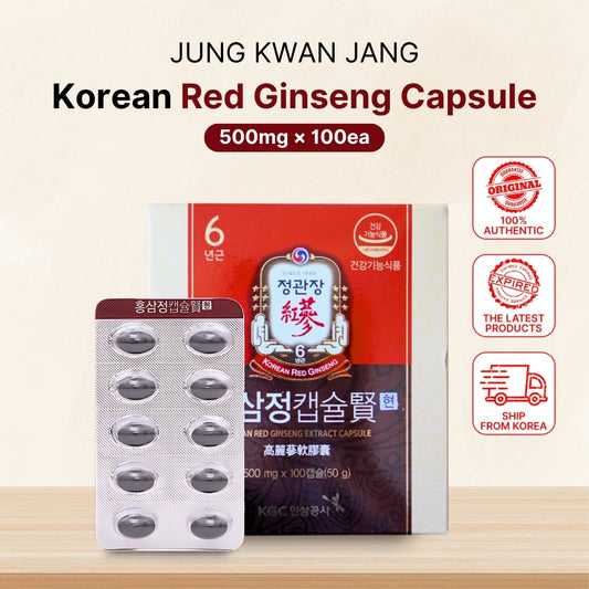 Cheong Kwan Jang Korean Red Ginseng 100 Capsules (500mg) / 6 Years Extract