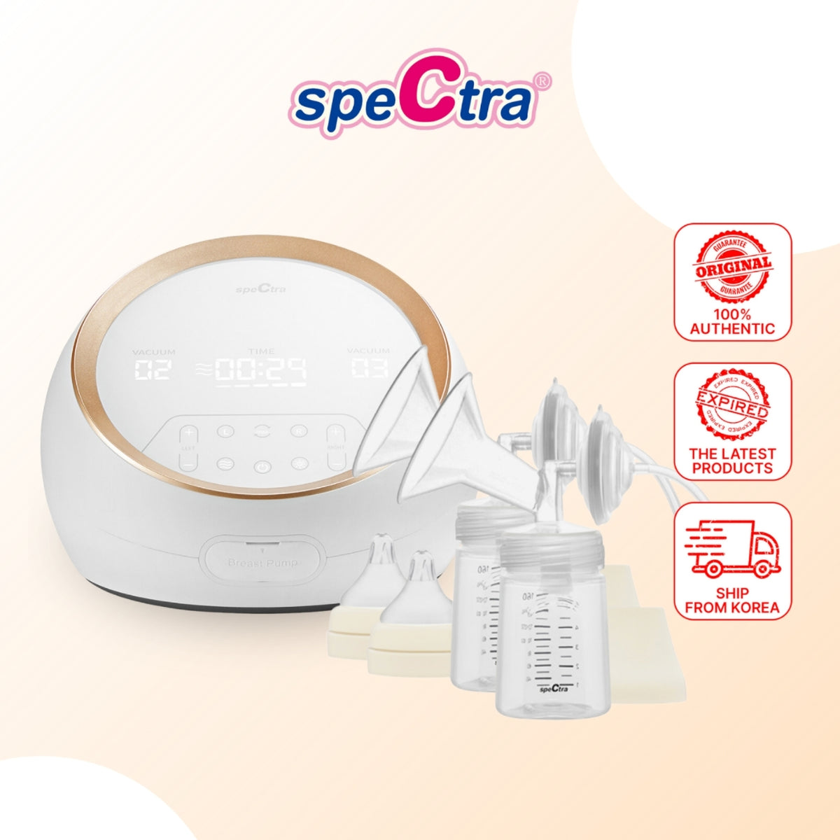 Spectra DUAL S Electric Breast Pump | Hospital Grade with Dual Motors(2 bottle set)