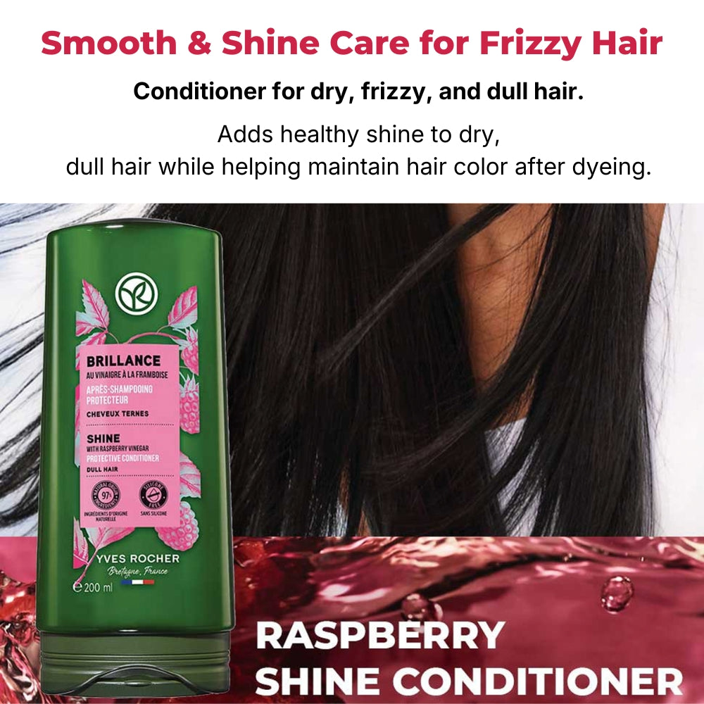 Yves Rocher Raspberry Shine Conditioner 200ml | Hair Detangling Care