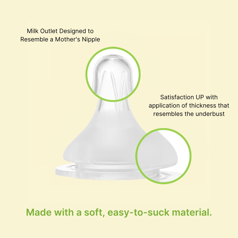 SPECTRA Natural Silicone Teat | 5 Sizes Available | Anti-Colic Nipples for Breastfeeding Babies (2 Teats)