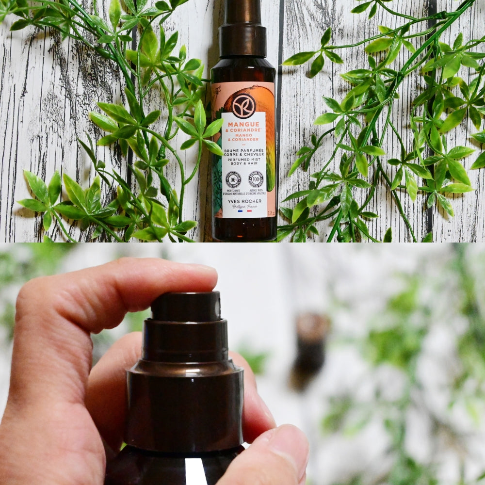Yves Rocher Mango Coriander Hair Mist 100ml | Fragrant Hair Care Spray